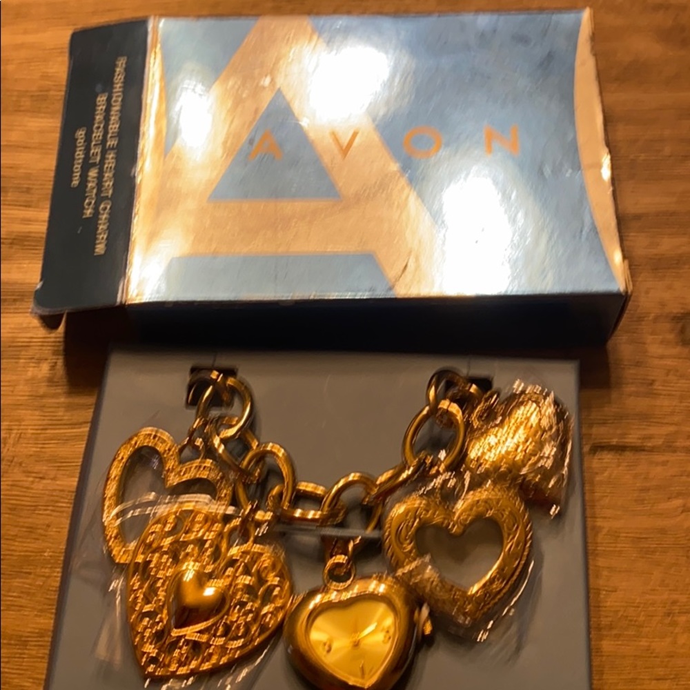 Avon heart charm bracket watch NEW!
